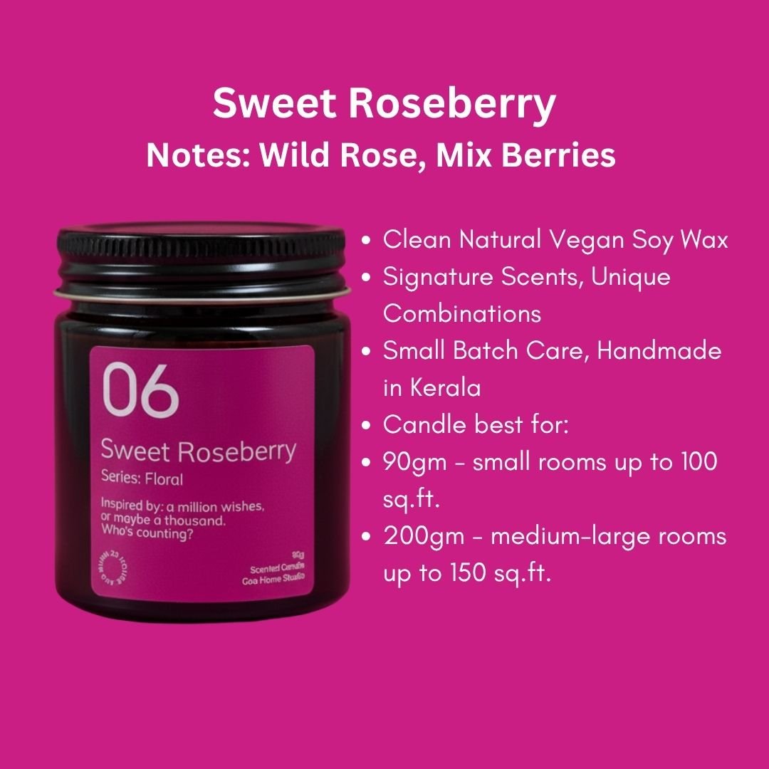 Sweet Roseberry Soy Wax Candle | Wild Rose & Berry | Handmade & Vegan – Candles & Fragrances on Brown Living™. SKU: 06SRAJ200. Img 5.