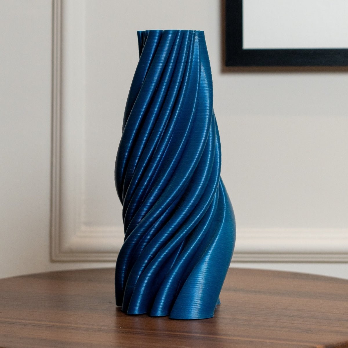 Swirling Mint Plant - Based Turquoise Green Biophilic Vase – Home Decor on Brown Living™. SKU: SWMIEDPLTRA018. Img 1.