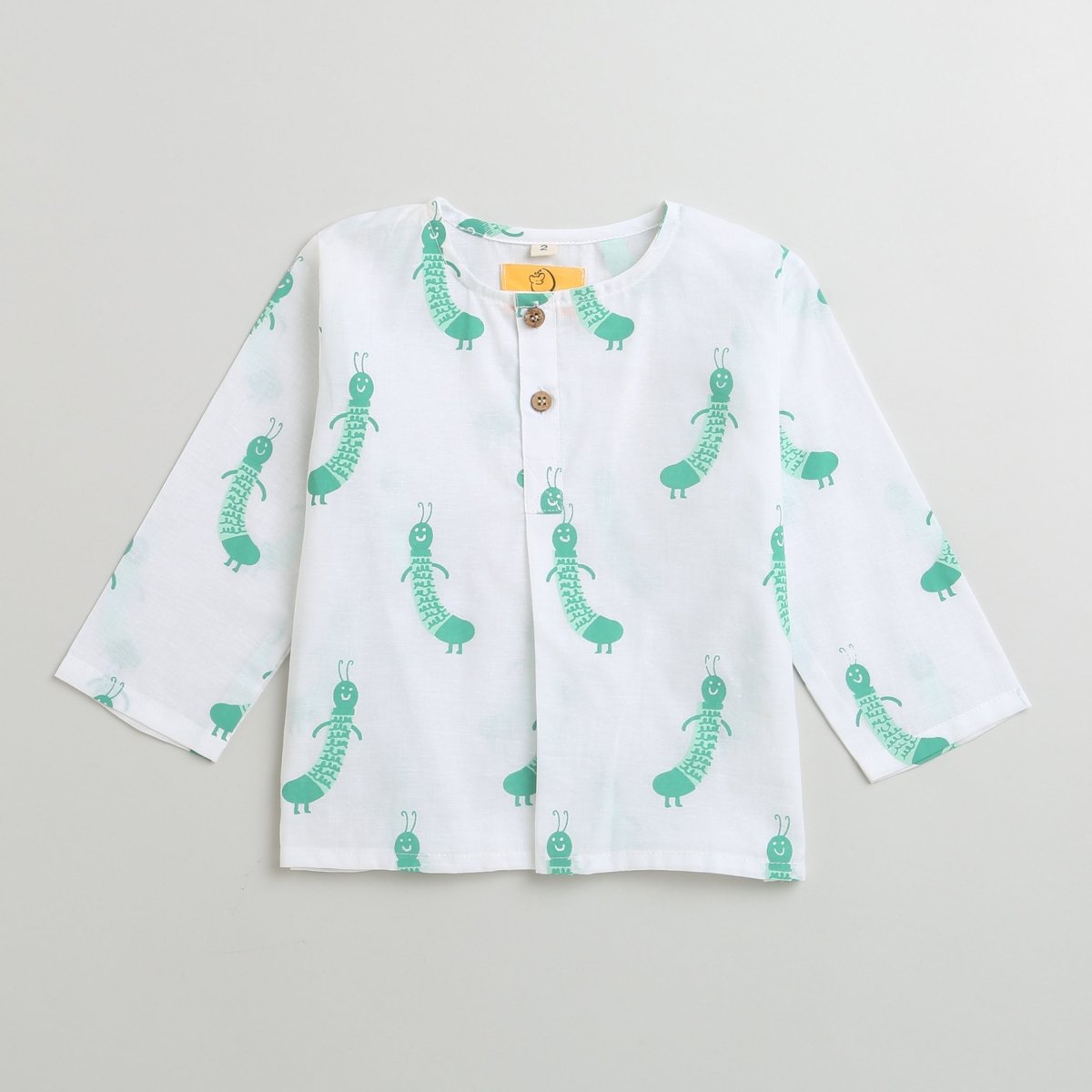 Taily Caterpillar - Unisex Infant Cotton Nightwear – Kids Onesies on Brown Living™. SKU: MITHIC - 0613042. Img 7.