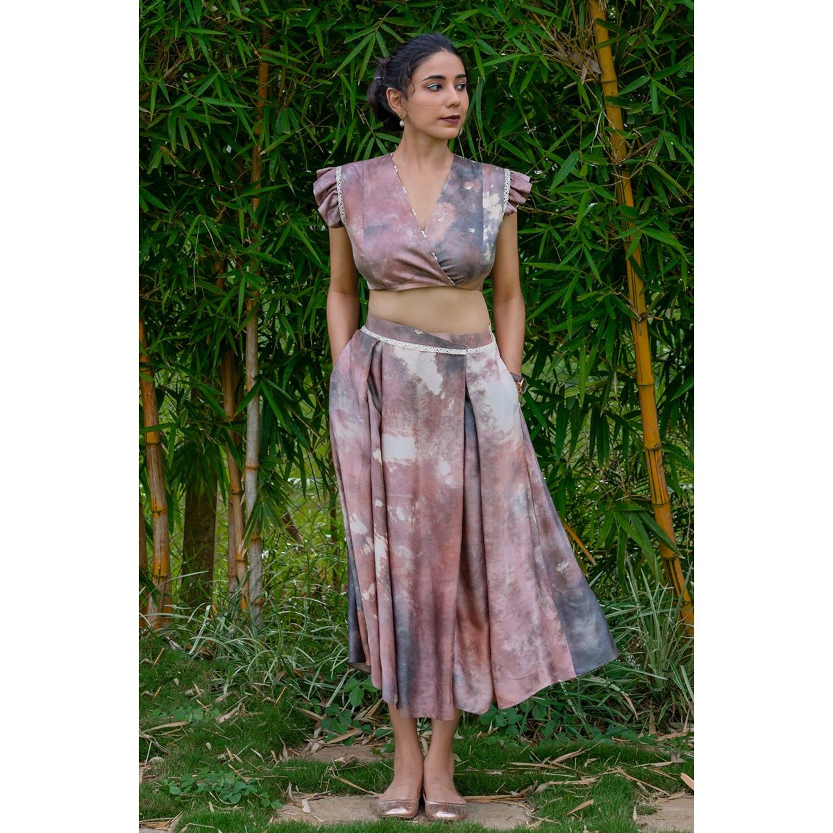Taite Overlapped Crop Top | Stylish Women Crop Top | Minimal Fashion – Womens Top on Brown Living™. SKU: TMS0155-XS. Img 4.