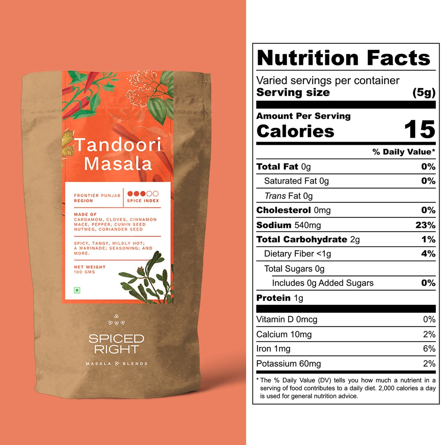 Tandoori Masala - Frontier Punjab Tradition, No Fillers – Seasonings & Spices on Brown Living™. SKU: SRTM. Img 5.
