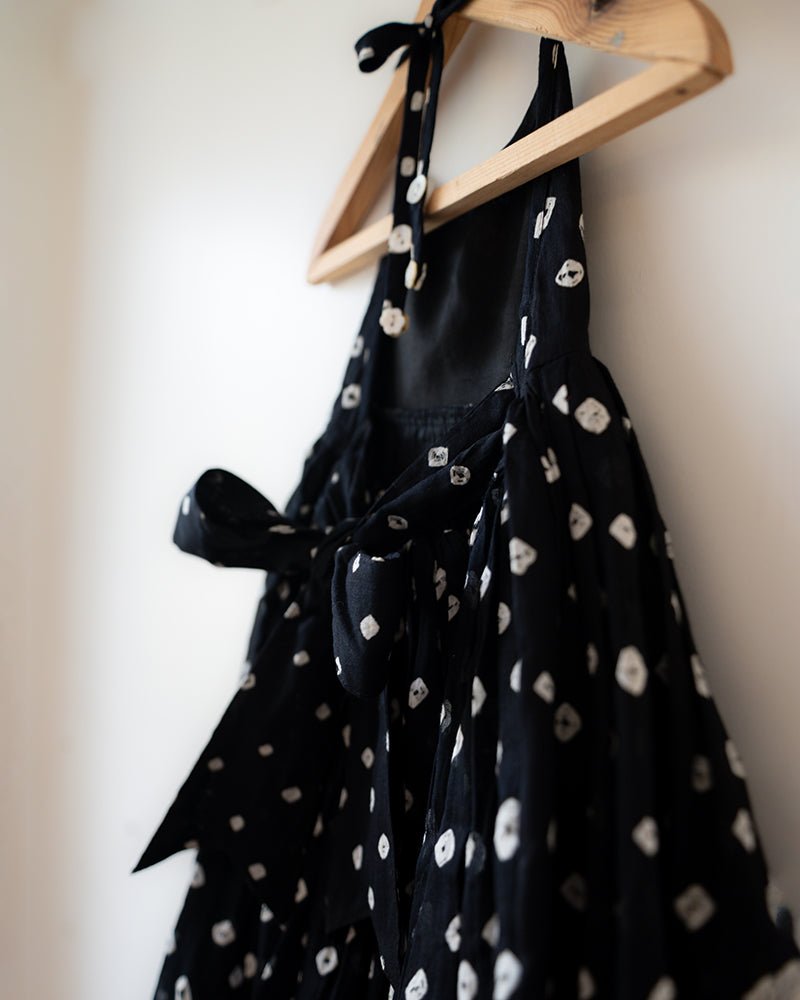 Tara Cotton Black Bandhani Halter Maxi Dress – Kids Frocks & Dresses by Love The World Today available on Brown Living™. 1 - 2 Y . SKU: C34G6BM12. Img 13.