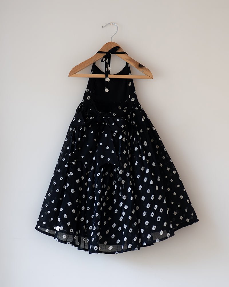 Tara Cotton Black Bandhani Halter Maxi Dress – Kids Frocks & Dresses by Love The World Today available on Brown Living™. 1 - 2 Y . SKU: C34G6BM12. Img 12.