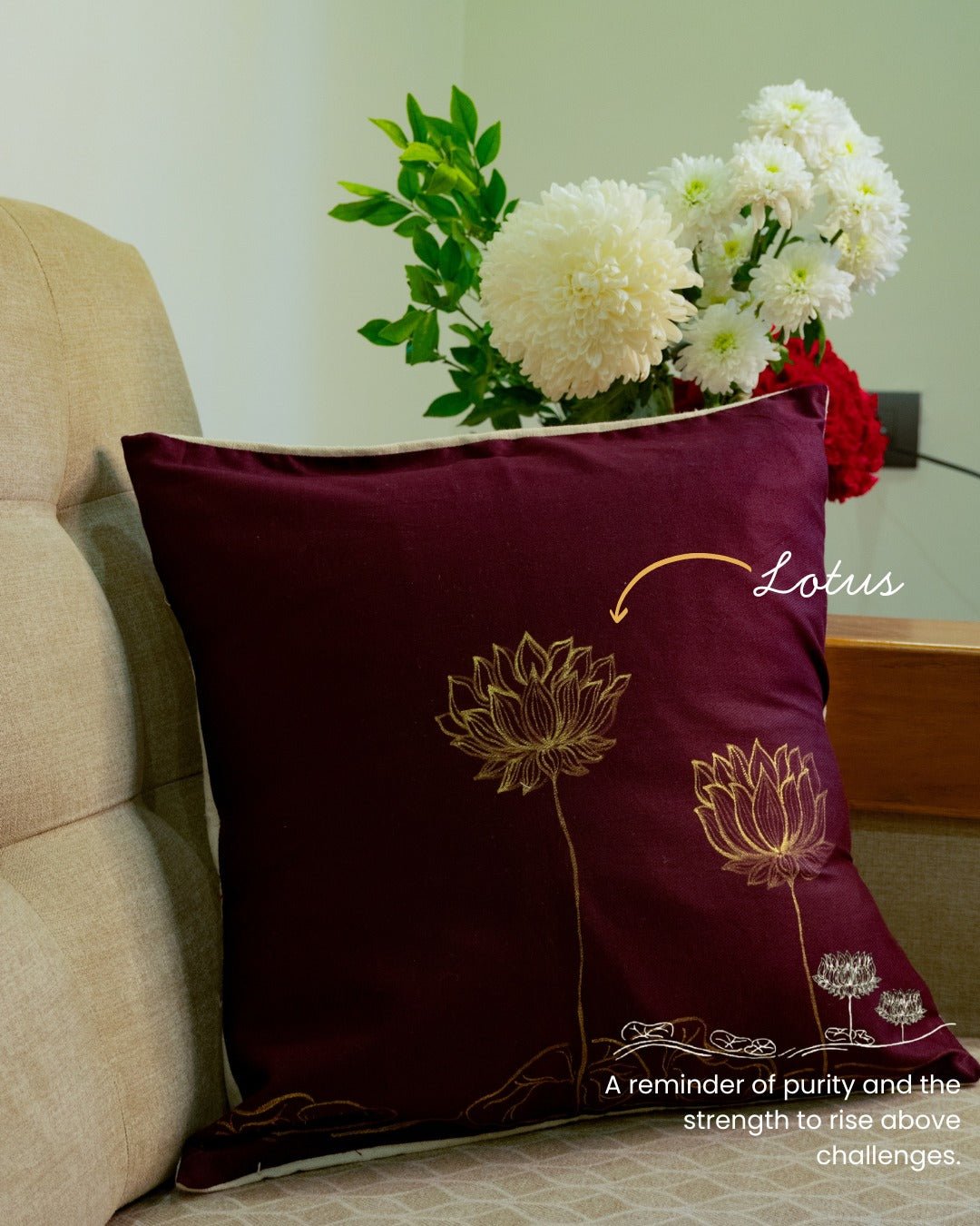 Tattva Pillow Covers (Set of 4) | Minimal Home Décor Cushion Covers – Covers & Inserts on Brown Living™. SKU: C03. Img 4.
