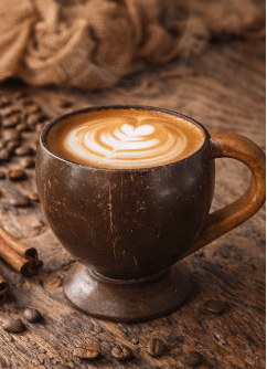 Tea Coffee Mug Pack Of 2 | Natural Coconut Shell Cups – Cups & Saucers on Brown Living™. SKU: OEP115. Img 3.