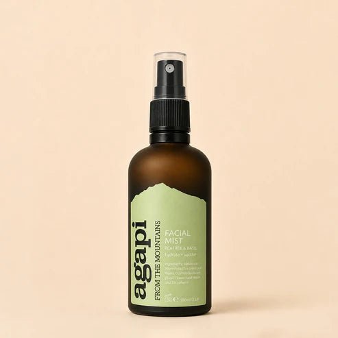 Tea Tree & Basil Facial Mist - 100ml – Face Toner on Brown Living™. SKU: FSTTB-01. Img 1.