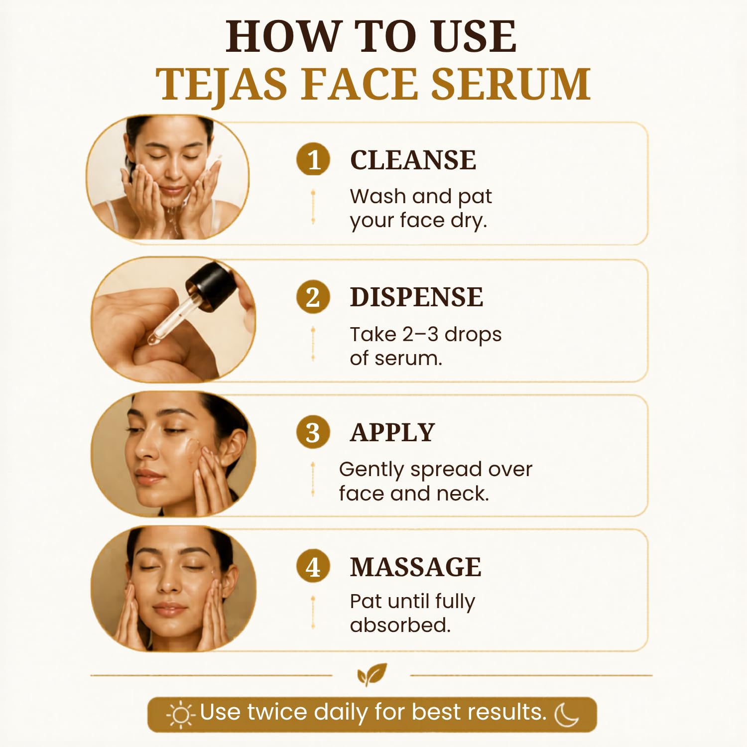 Tejas Face Serum – Natural Glow Boosting Skincare for Radiant Skin – Face Serum on Brown Living™. SKU: NCH024. Img 4.
