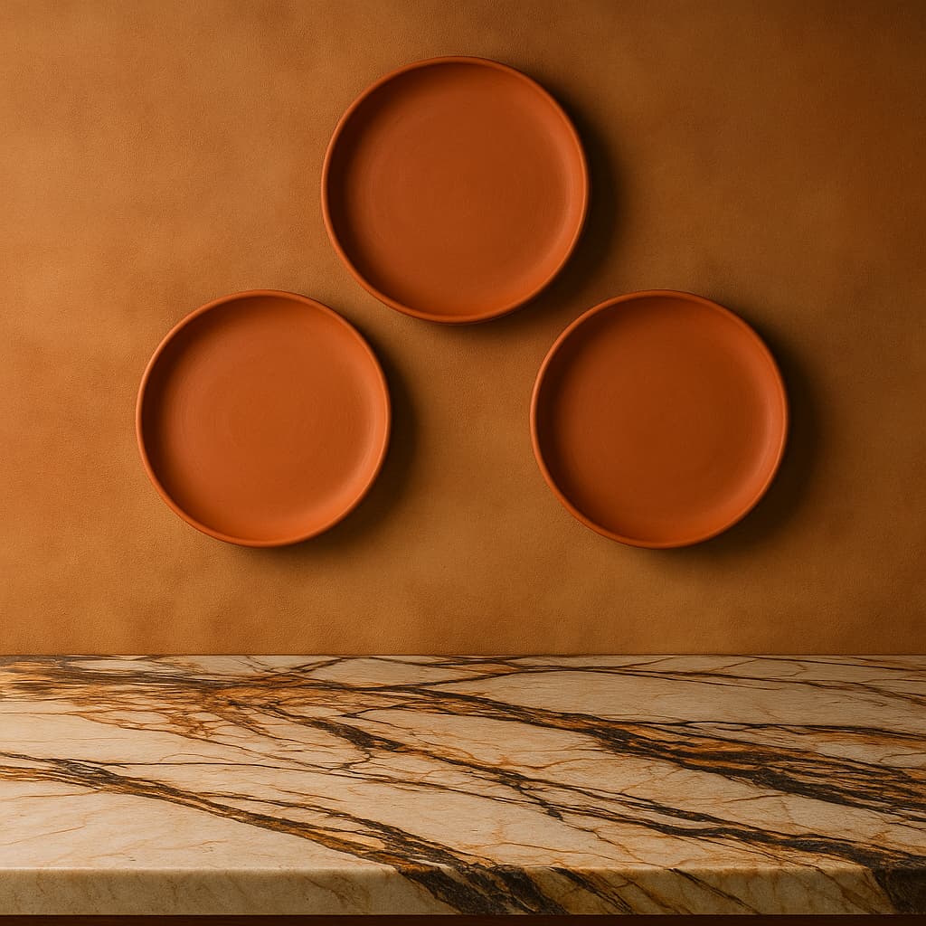 Terracotta 11 - Inch Wall Plate | Handcrafted Decorative Plate – Wall Decor on Brown Living™. SKU: WP-11. Img 30.