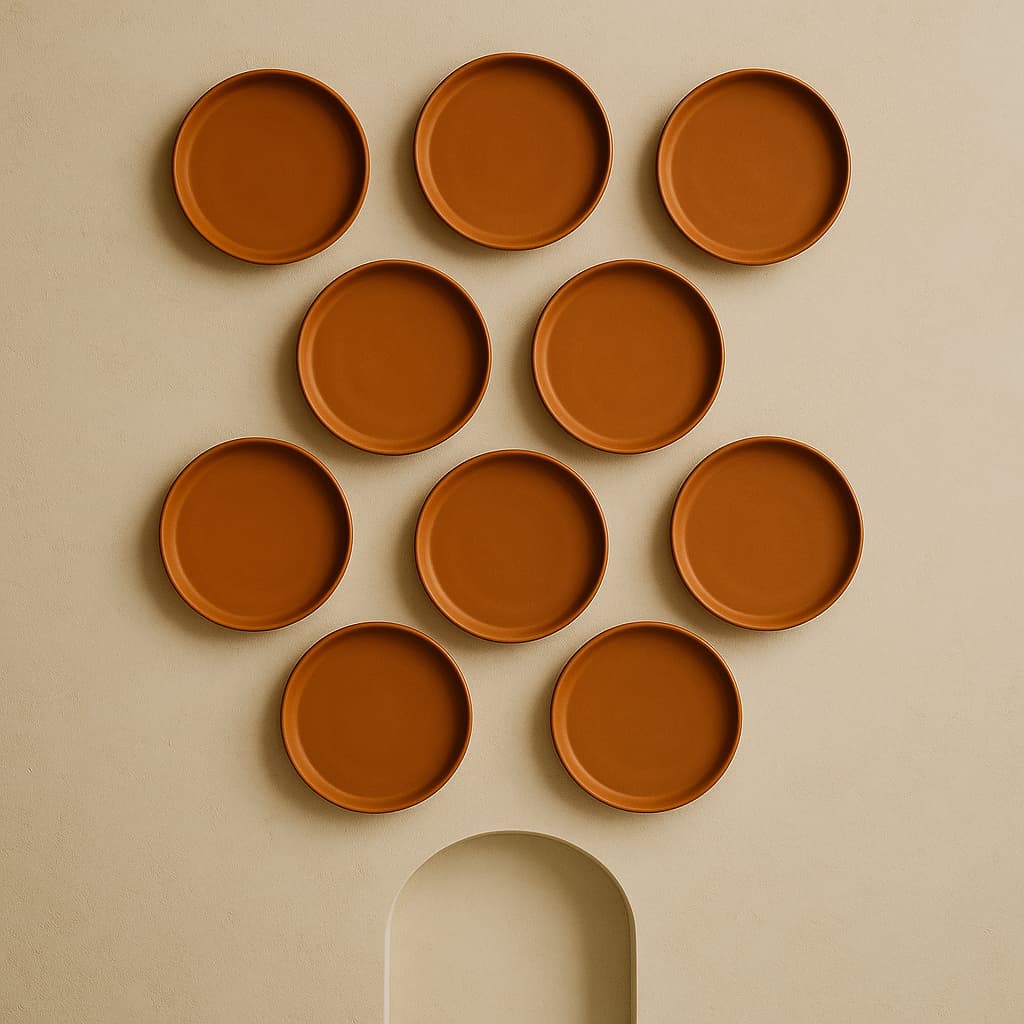 Terracotta 11 - Inch Wall Plate | Handcrafted Decorative Plate – Wall Decor on Brown Living™. SKU: WP-11. Img 45.