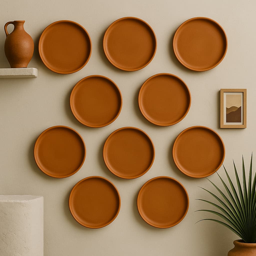 Terracotta 11 - Inch Wall Plate | Handcrafted Decorative Plate – Wall Decor on Brown Living™. SKU: WP-11. Img 47.