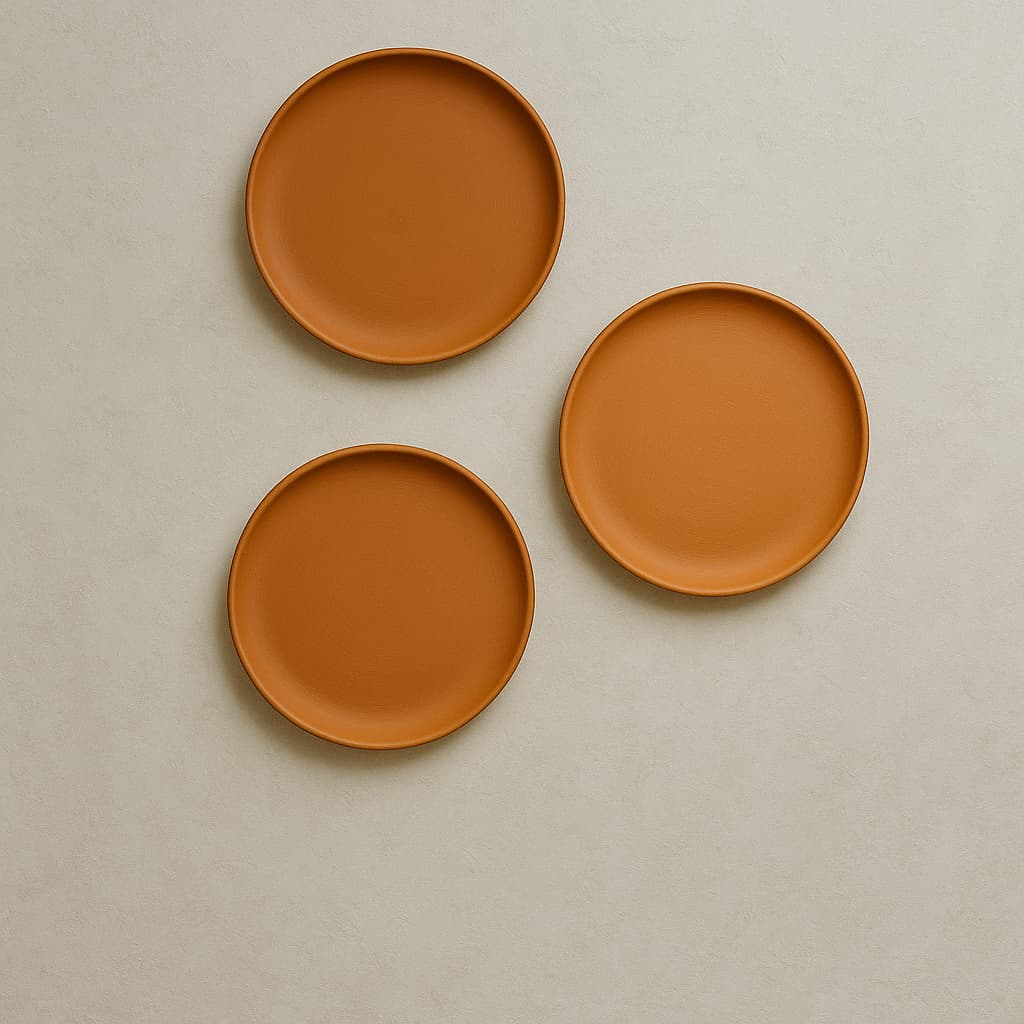 Terracotta 11 - Inch Wall Plate | Handcrafted Decorative Plate – Wall Decor on Brown Living™. SKU: WP-8. Img 3.