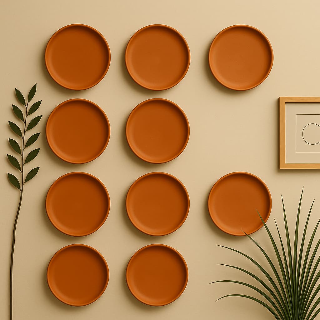 Terracotta 8 - Inch Wall Plate | Handcrafted Decorative Plate – Wall Decor on Brown Living™. SKU: WP-3. Img 10.