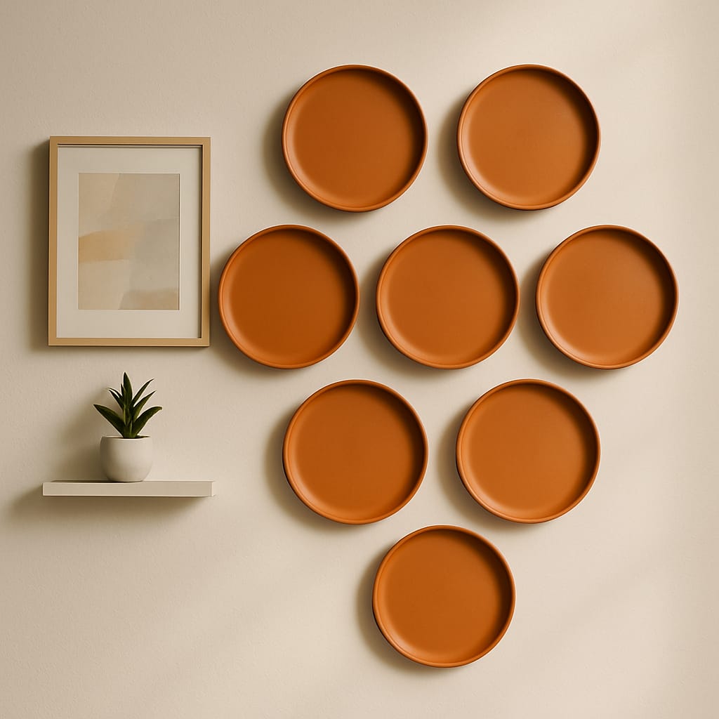 Terracotta 8 - Inch Wall Plate | Handcrafted Decorative Plate – Wall Decor on Brown Living™. SKU: WP-4. Img 32.