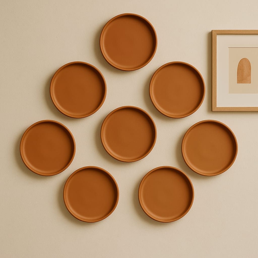Terracotta 8 - Inch Wall Plate | Handcrafted Decorative Plate – Wall Decor on Brown Living™. SKU: WP-4. Img 26.