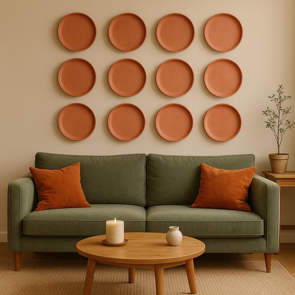 Terracotta 8 - Inch Wall Plate | Handcrafted Decorative Plate – Wall Decor on Brown Living™. SKU: WP-7. Img 16.