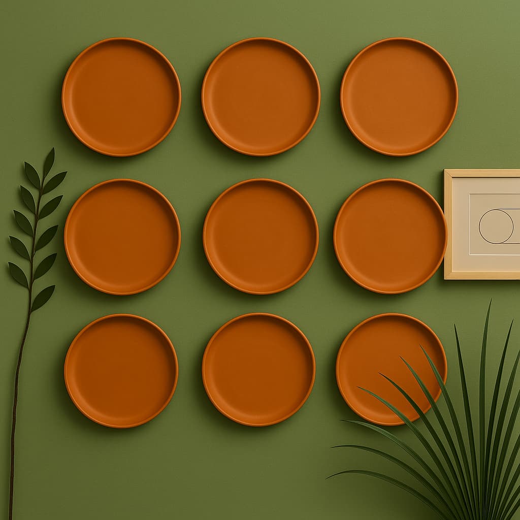 Terracotta 8 - Inch Wall Plate | Handcrafted Decorative Plate – Wall Decor on Brown Living™. SKU: WP-7. Img 24.