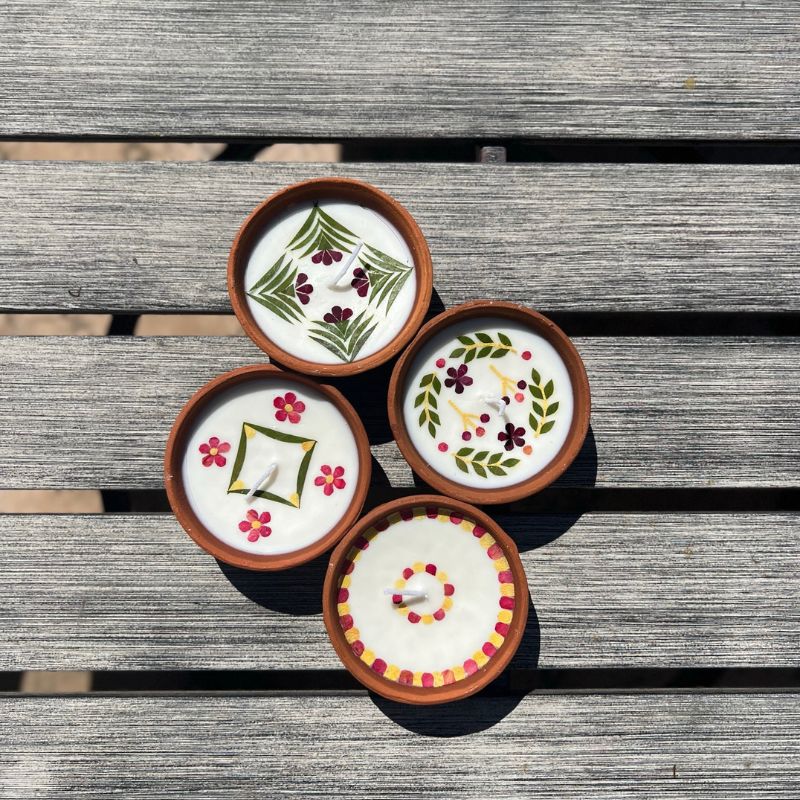Terracotta Diyas - Medium set of 4 – Candles & Fragrances on Brown Living™. SKU: GRDYA03. Img 2.