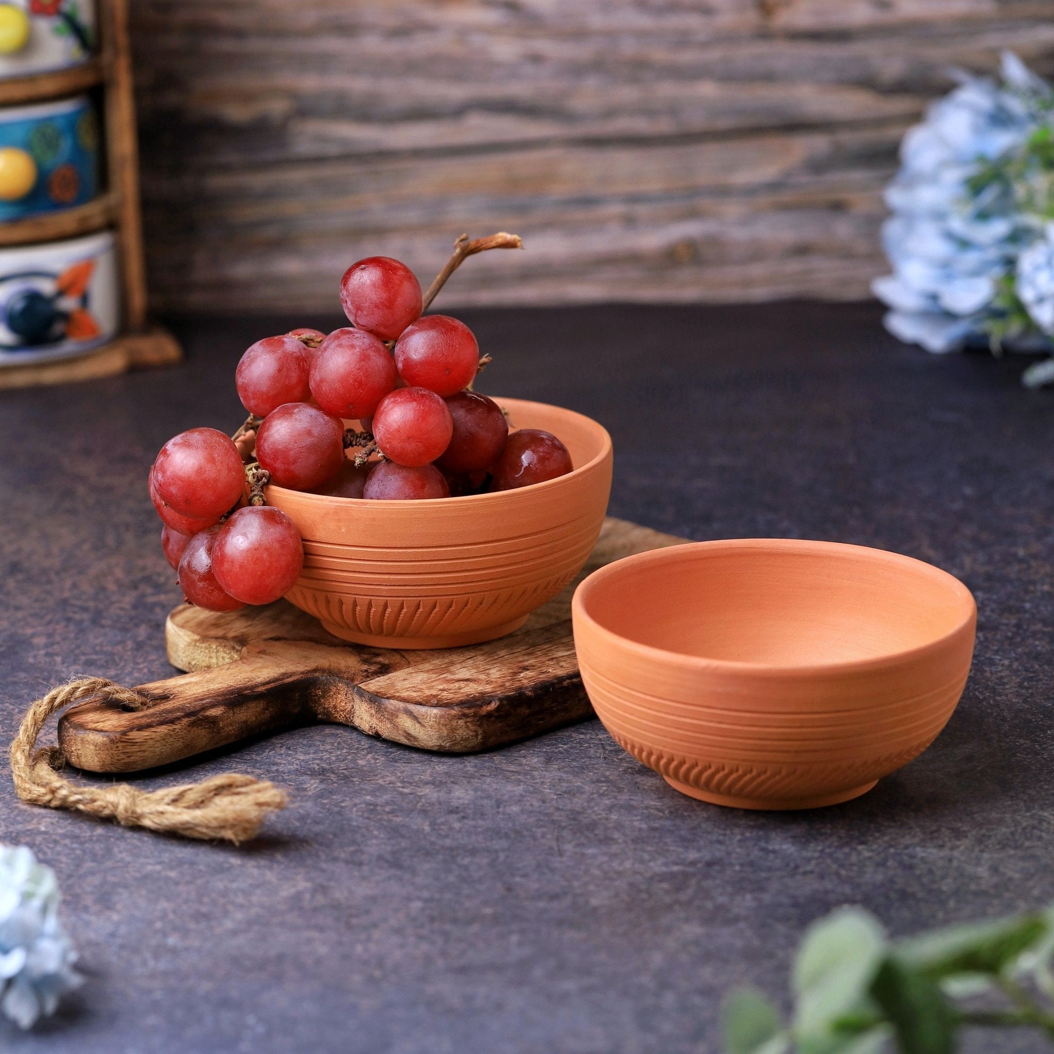Terracotta Dry Fruits Special Bowl | Handcrafted Clay Bowl – Plates & Bowls on Brown Living™. SKU: SB-1. Img 2.