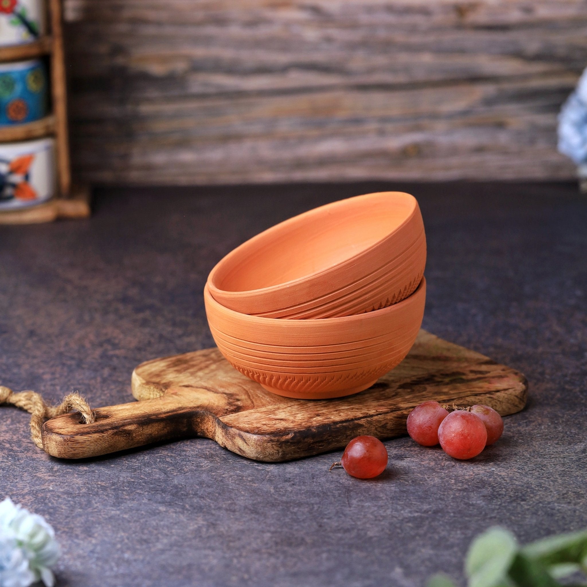 Terracotta Dry Fruits Special Bowl | Handcrafted Clay Bowl – Plates & Bowls on Brown Living™. SKU: SB-1. Img 3.