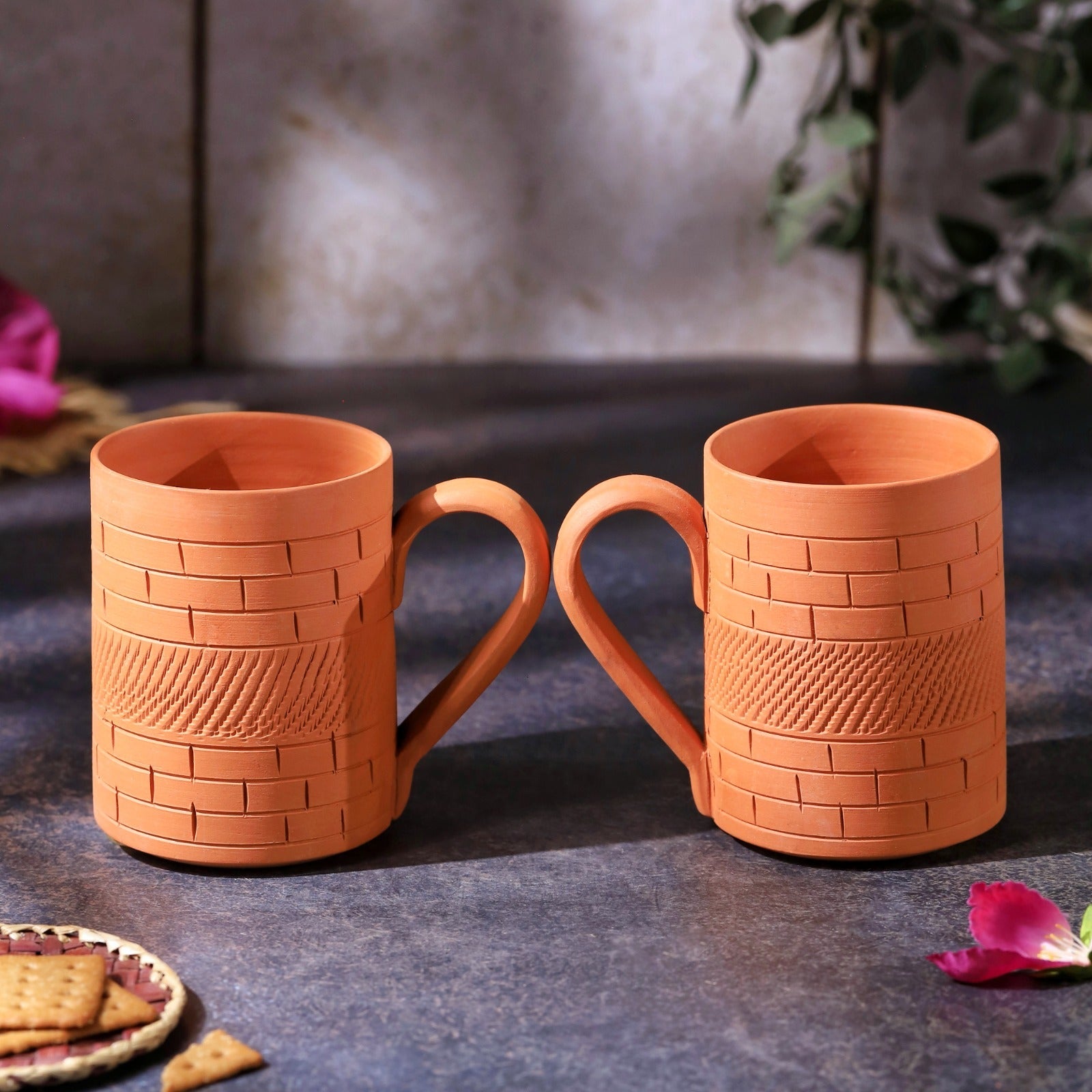 Terracotta Kohinoor Jumbo Mug – Handcrafted Natural Clay Large Mug – Mugs on Brown Living™. SKU: JM-7. Img 3.