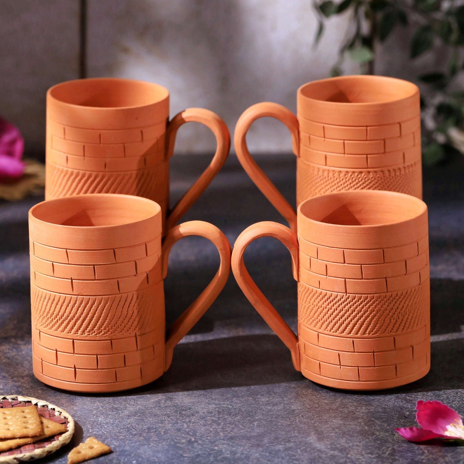 Terracotta Kohinoor Jumbo Mug – Handcrafted Natural Clay Large Mug – Mugs on Brown Living™. SKU: JM-8. Img 8.