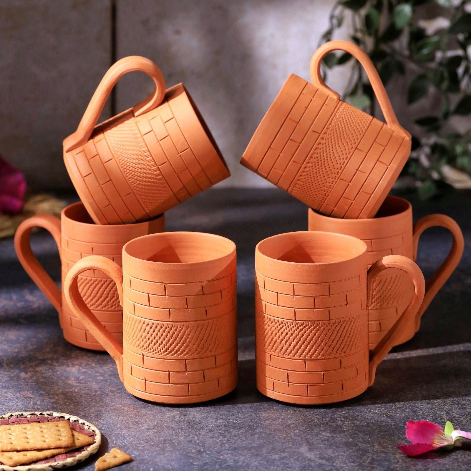 Terracotta Kohinoor Jumbo Mug – Handcrafted Natural Clay Large Mug – Mugs on Brown Living™. SKU: JM-9. Img 12.