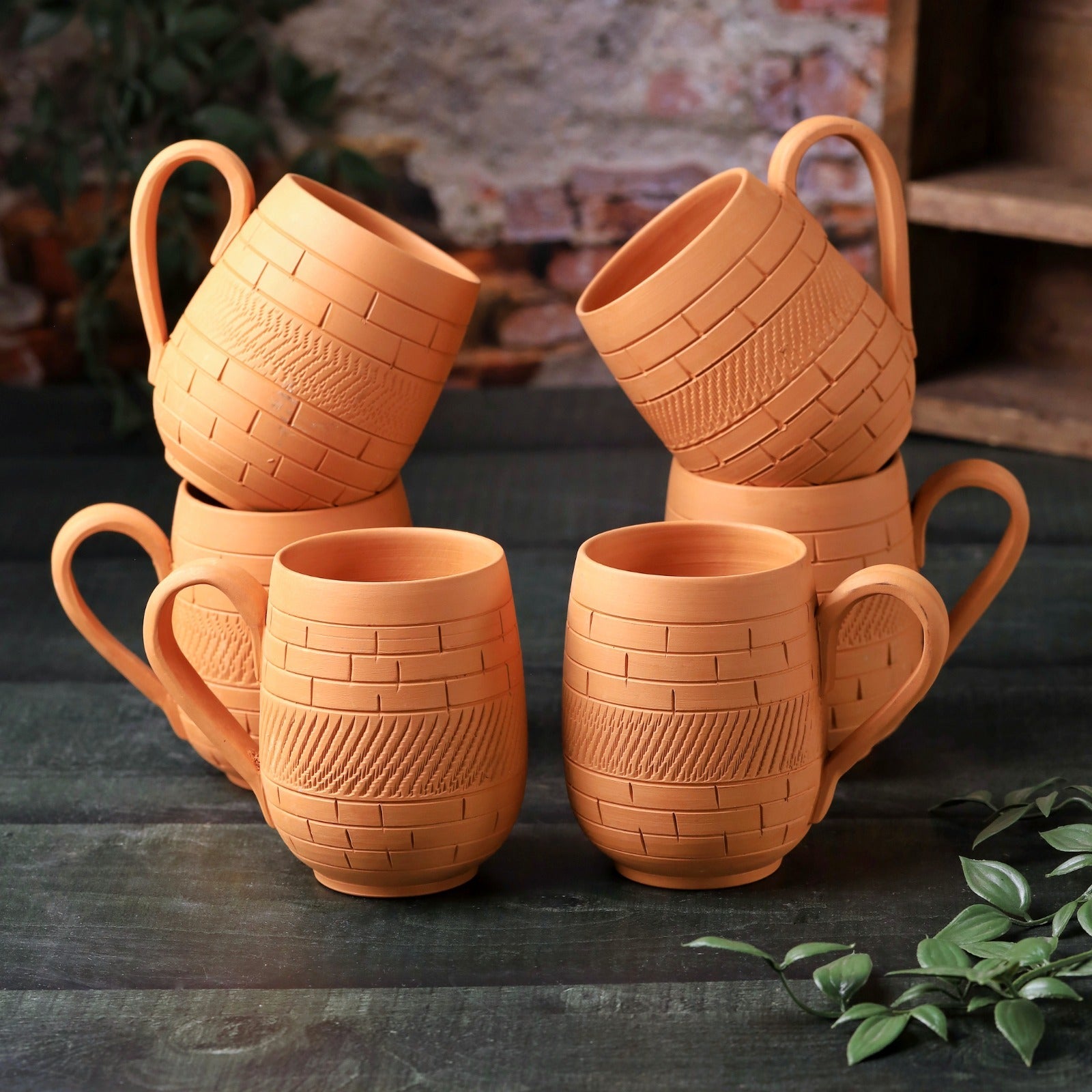 Terracotta Maharaja Jumbo Mug - Handcrafted Natural Clay Large Mug – Mugs on Brown Living™. SKU: JM-4. Img 10.