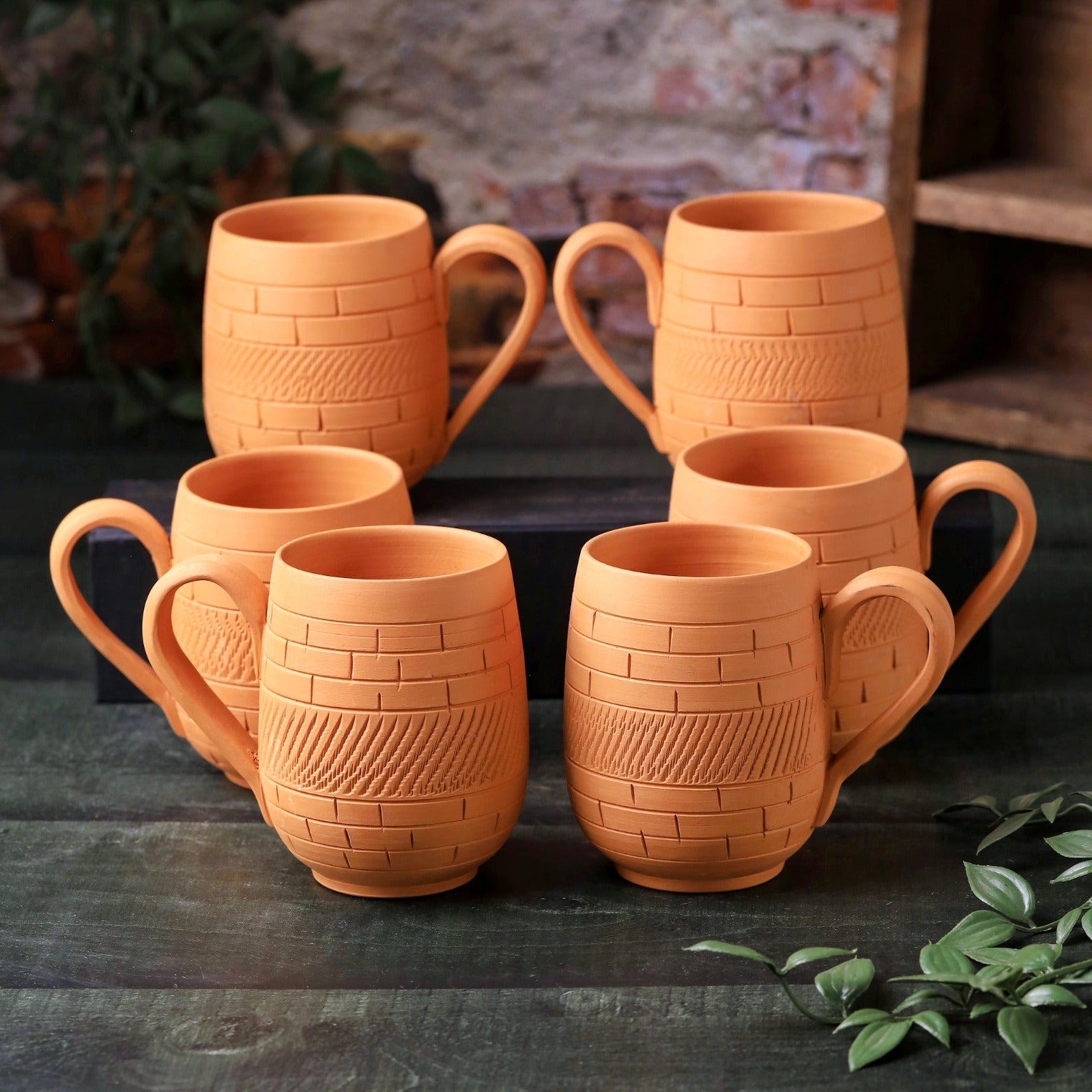 Terracotta Maharaja Jumbo Mug - Handcrafted Natural Clay Large Mug – Mugs on Brown Living™. SKU: JM-4. Img 9.