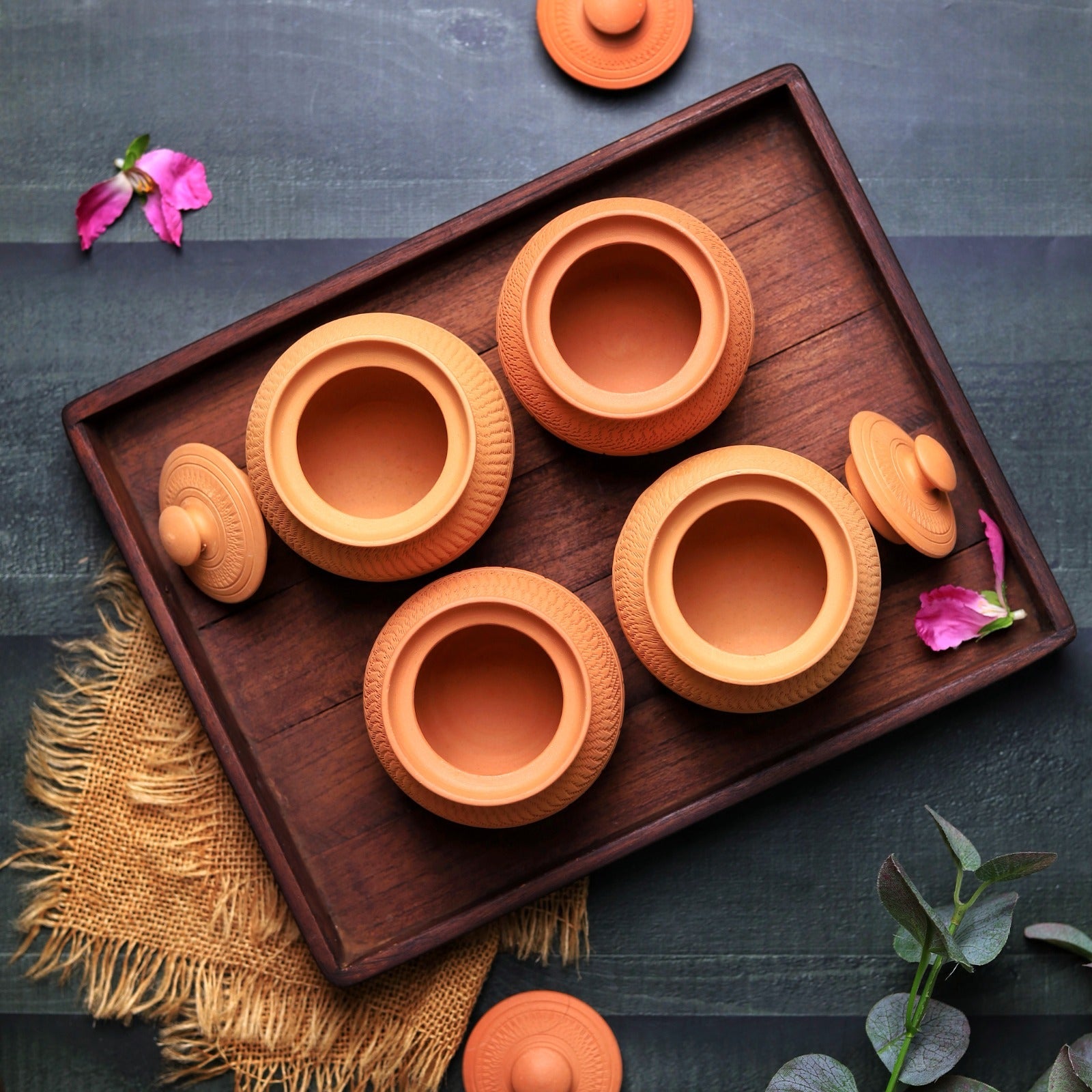 Terracotta Maharaja Sugar Pot | Handcrafted Clay Jar – Containers on Brown Living™. SKU: SP-6. Img 8.