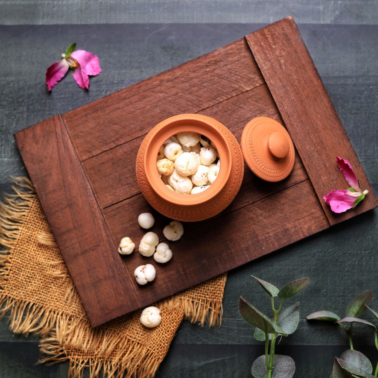 Terracotta Maharaja Sugar Pot | Handcrafted Clay Jar – Containers on Brown Living™. SKU: SP-6. Img 15.