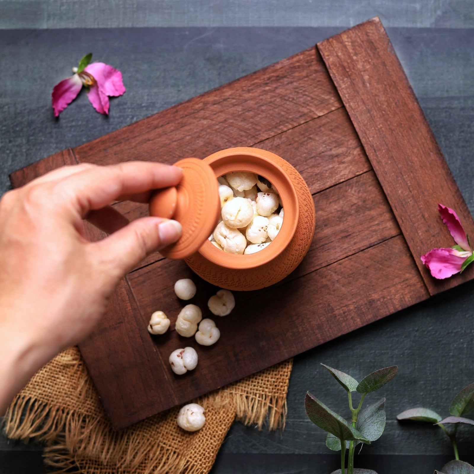 Terracotta Maharaja Sugar Pot | Handcrafted Clay Jar – Containers on Brown Living™. SKU: SP-6. Img 16.