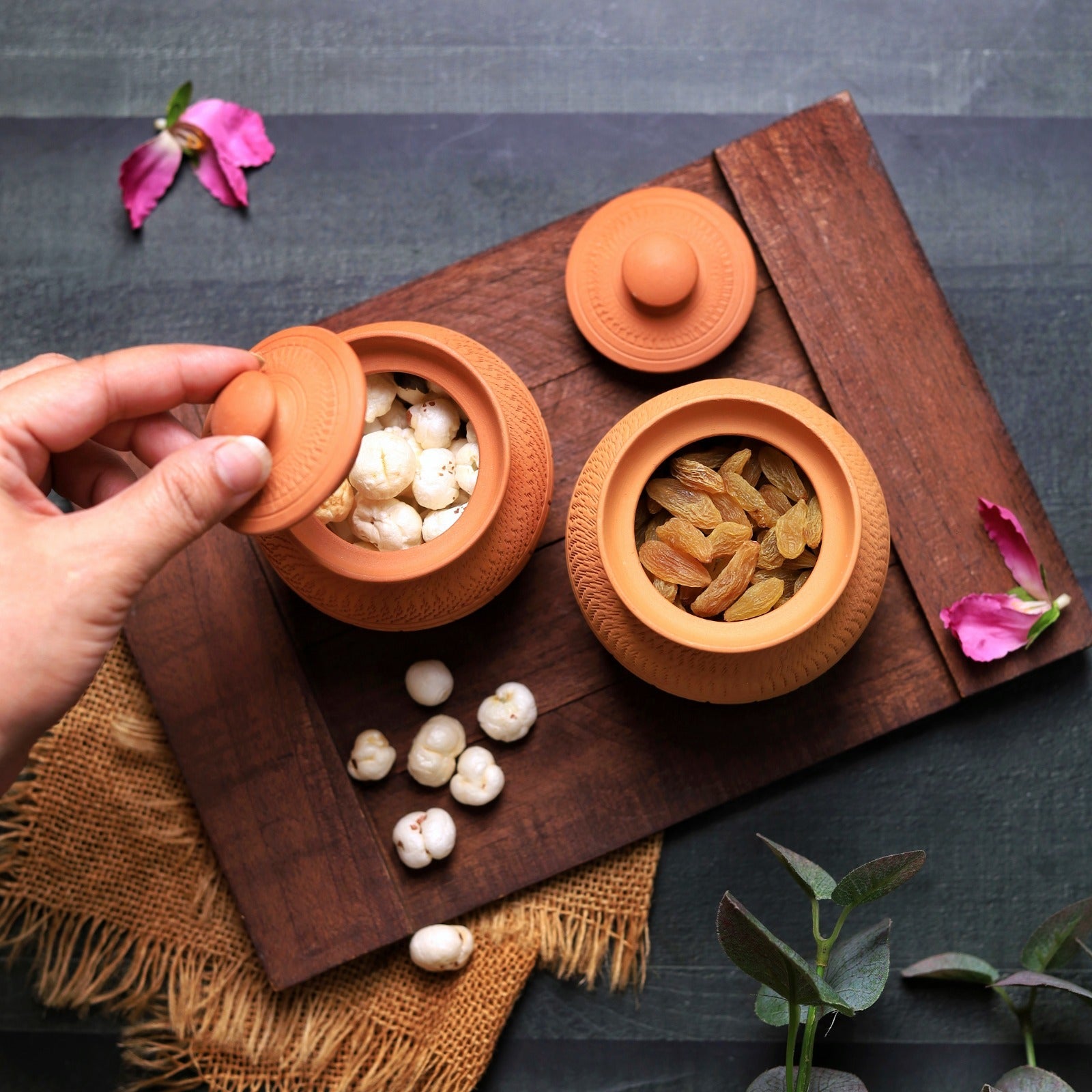 Terracotta Maharaja Sugar Pot | Handcrafted Clay Jar – Containers on Brown Living™. SKU: SP-6. Img 14.