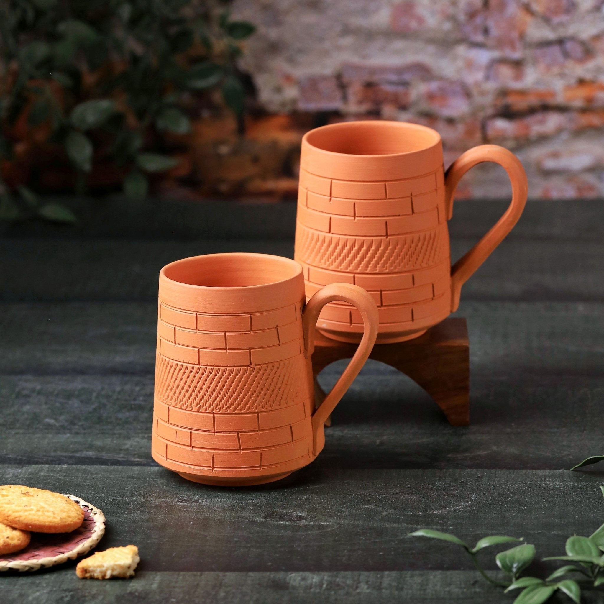 Terracotta Nawabi Jumbo Mug – Handcrafted Natural Clay Large Mug – Mugs on Brown Living™. SKU: JM-1. Img 8.