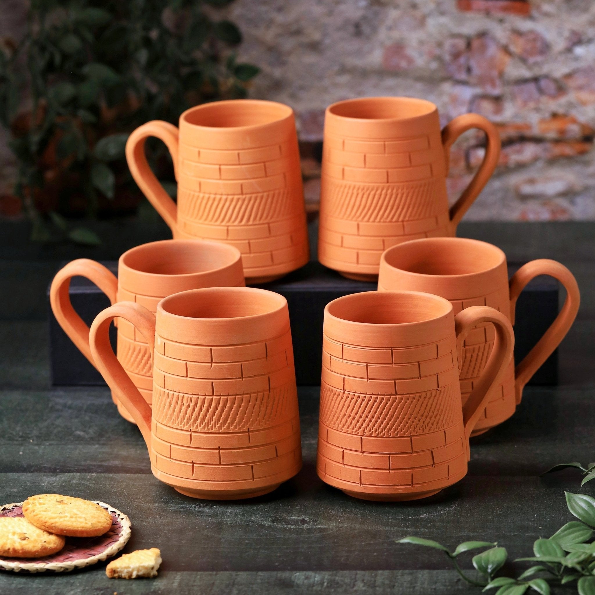 Terracotta Nawabi Jumbo Mug – Handcrafted Natural Clay Large Mug – Mugs on Brown Living™. SKU: JM-3. Img 4.
