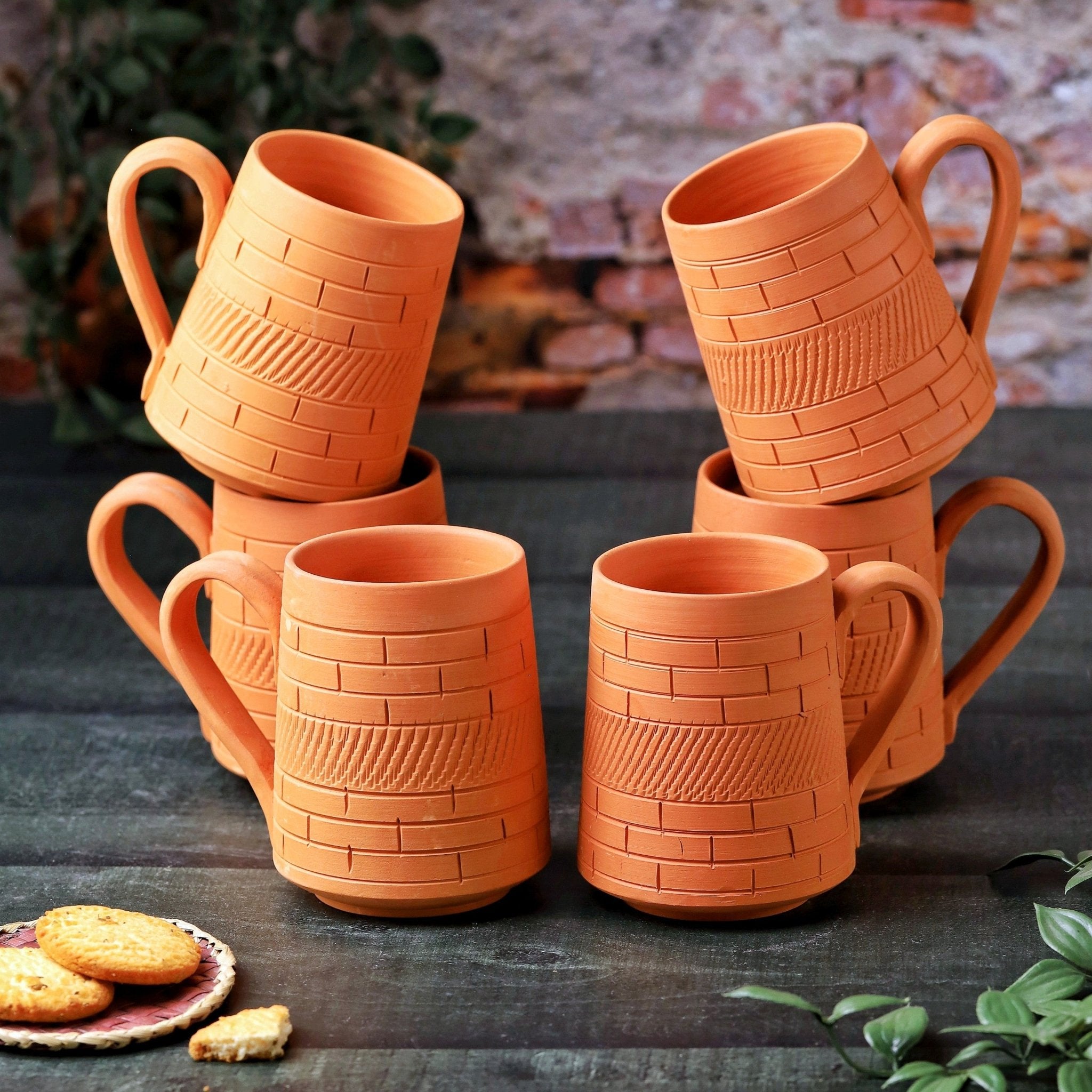 Terracotta Nawabi Jumbo Mug – Handcrafted Natural Clay Large Mug – Mugs on Brown Living™. SKU: JM-3. Img 3.
