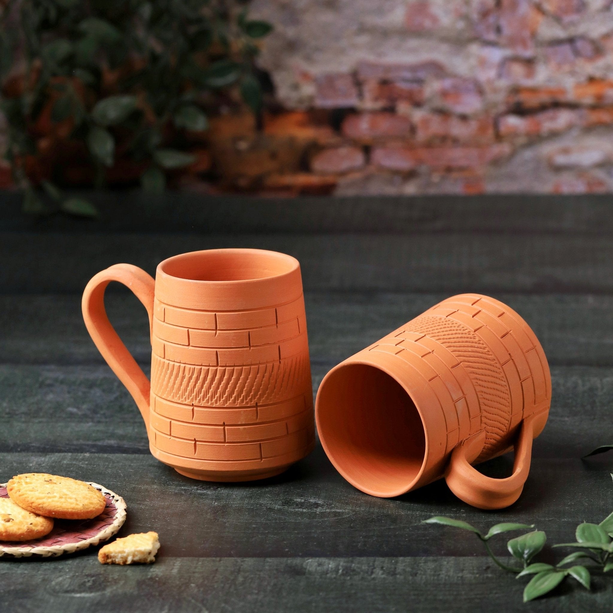 Terracotta Nawabi Jumbo Mug – Handcrafted Natural Clay Large Mug – Mugs on Brown Living™. SKU: JM-3. Img 6.