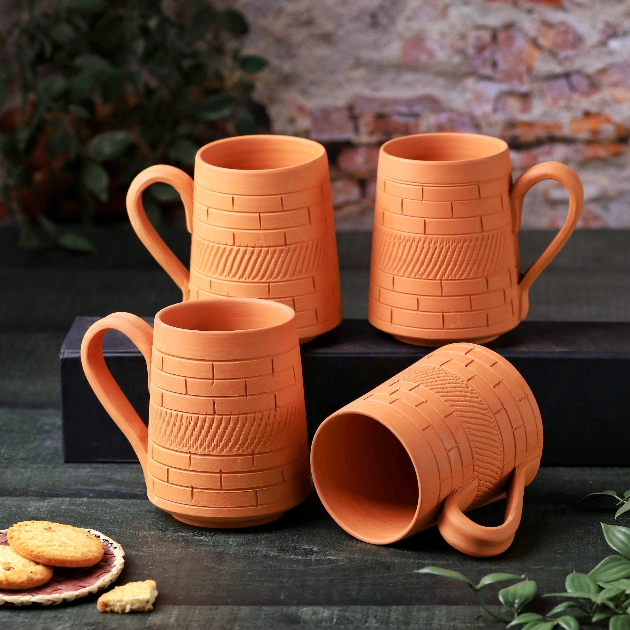 Terracotta Nawabi Jumbo Mug – Handcrafted Natural Clay Large Mug – Mugs on Brown Living™. SKU: JM-3. Img 5.