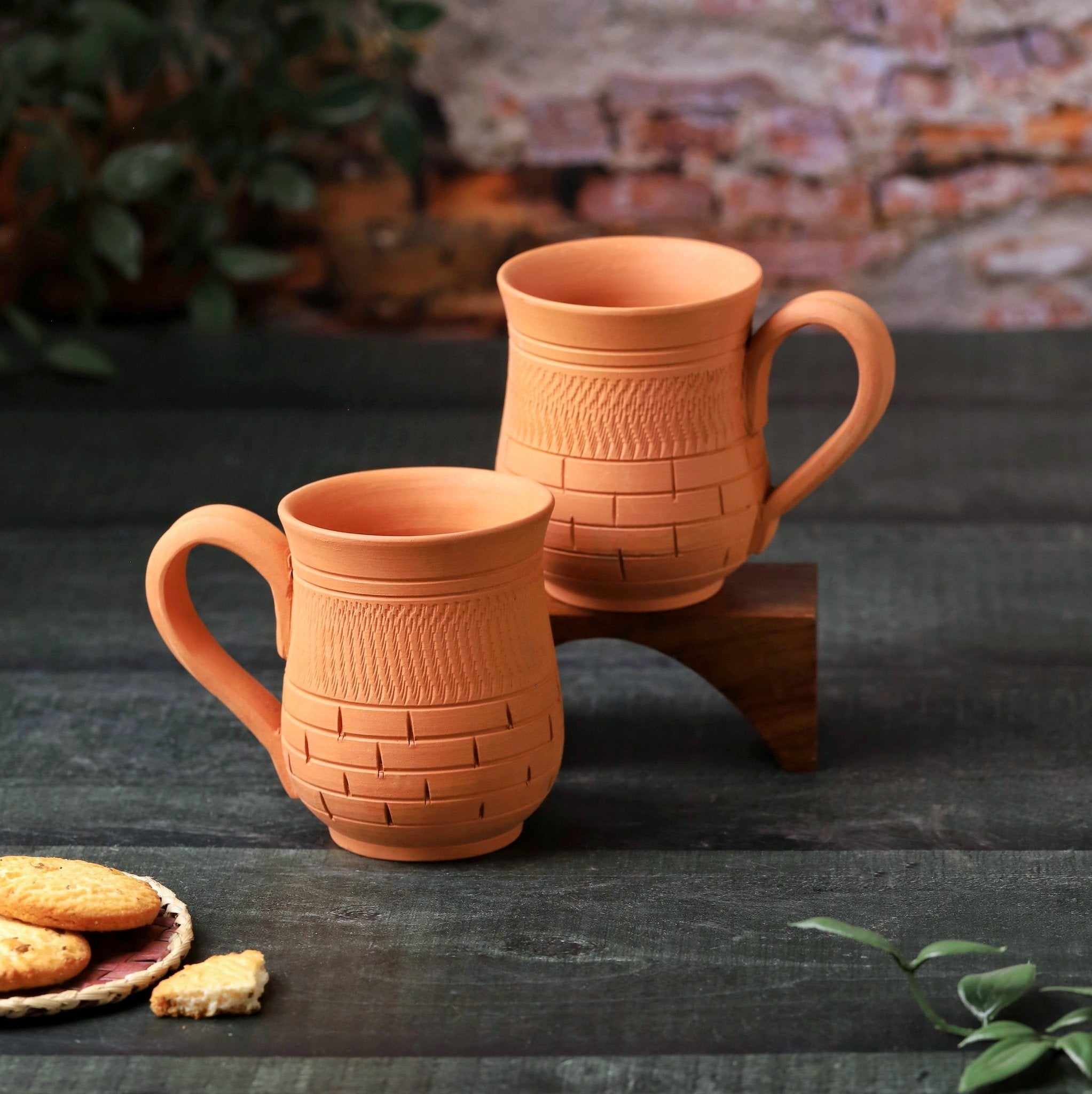 Terracotta Peshwa Coffee Mug – Handcrafted Natural Clay Coffee Mug – Mugs on Brown Living™. SKU: CM-10. Img 9.