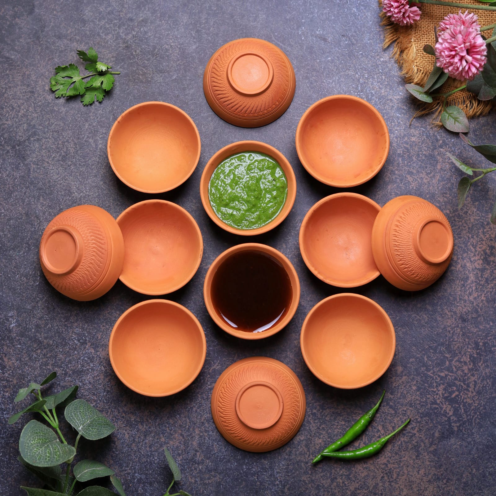 Terracotta Special Chutney (Dip) Bowl | Handmade Clay Serving Bowl – Plates & Bowls on Brown Living™. SKU: SB-9. Img 19.