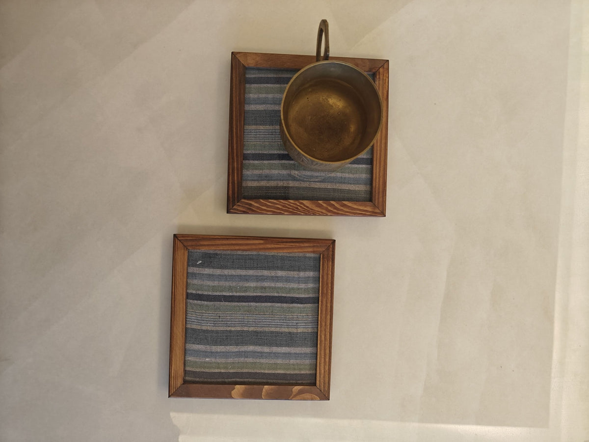 Textile Coasters Set of 2 | Alaya Handmade Home Coasters – Home Decor on Brown Living™. SKU: VCO43006. Img 13.
