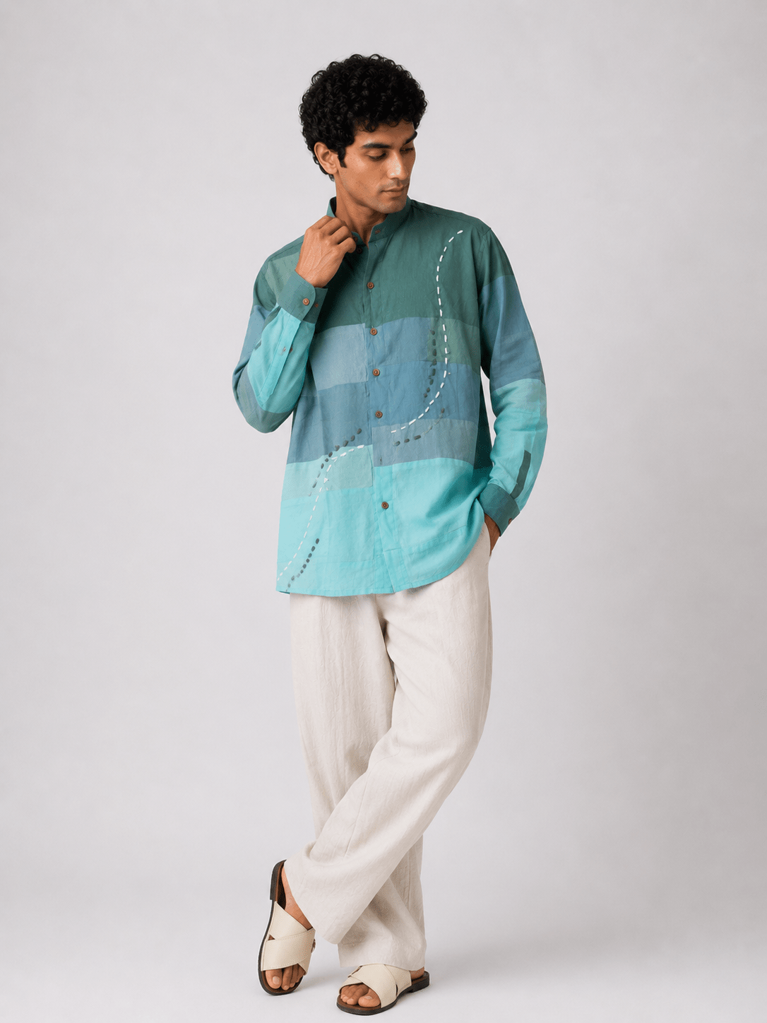 The Aakar Shirt Unisex Minimal Contemporary Shirt – Womens Shirt on Brown Living™. SKU: SH113. Img 17.