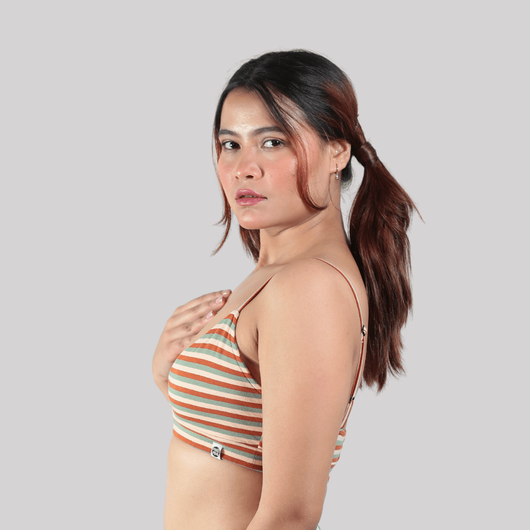 The Bare Breeze Organic Cotton Co-Ord Set for Women – Womens Co-Ord Sets on Brown Living™. SKU: 016CSBeige-Green-S. Img 4.