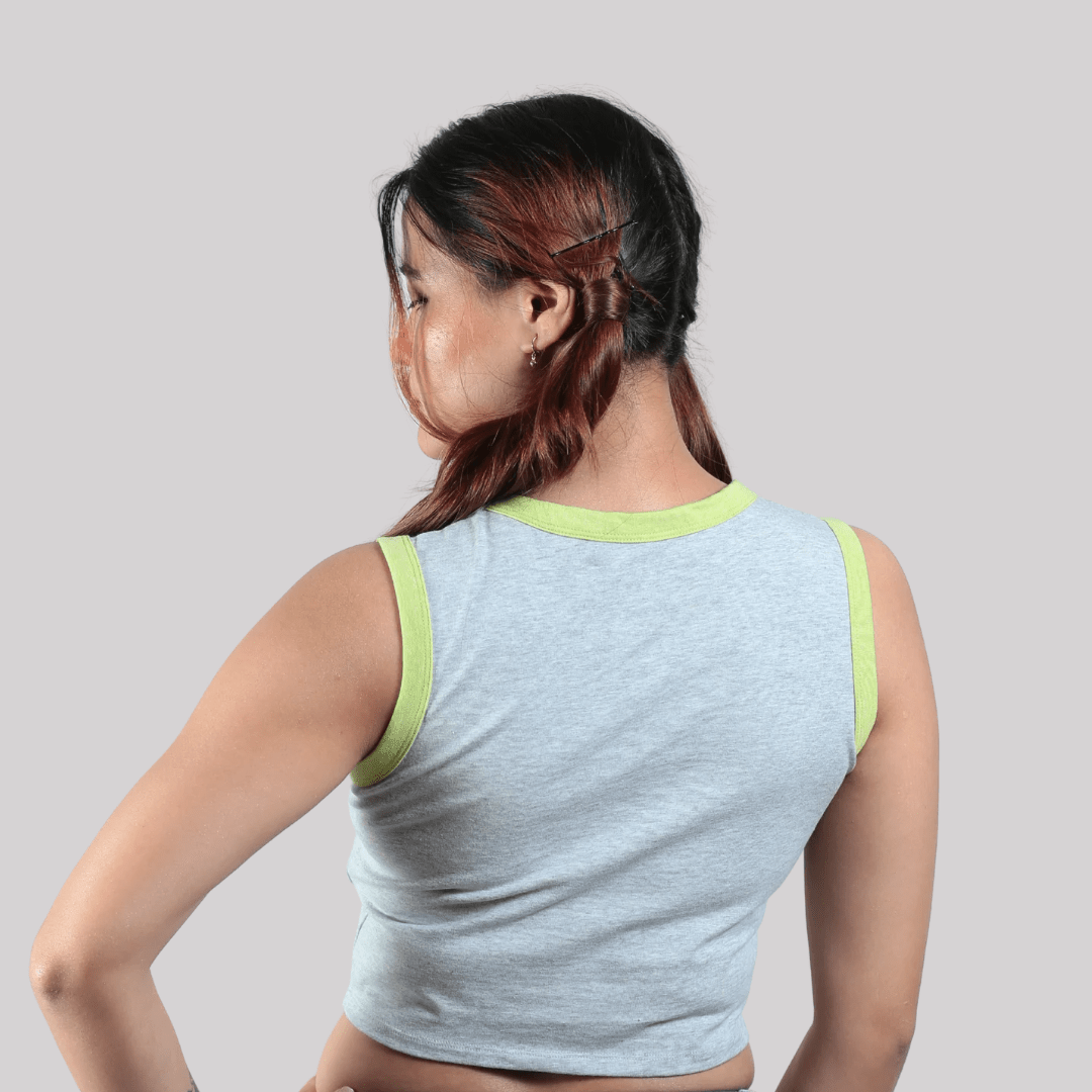 The Cloud Nine Organic Cotton Co-Ord Set for Women – Womens Co-Ord Sets on Brown Living™. SKU: 002CSNeonGrey-Green-S. Img 4.