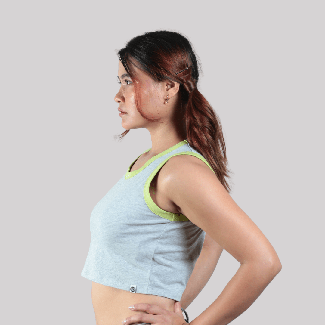The Cloud Nine Organic Cotton Co-Ord Set for Women – Womens Co-Ord Sets on Brown Living™. SKU: 002CSNeonGrey-Green-S. Img 3.
