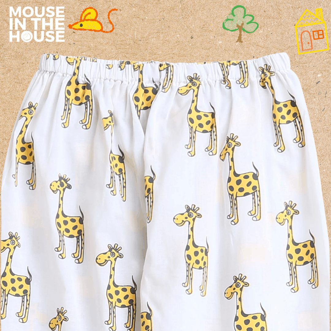 The Curious Giraffe - Unisex Kids Cotton Nightwear – Kids Pyjamas on Brown Living™. SKU: MITHNW-001-1. Img 7.