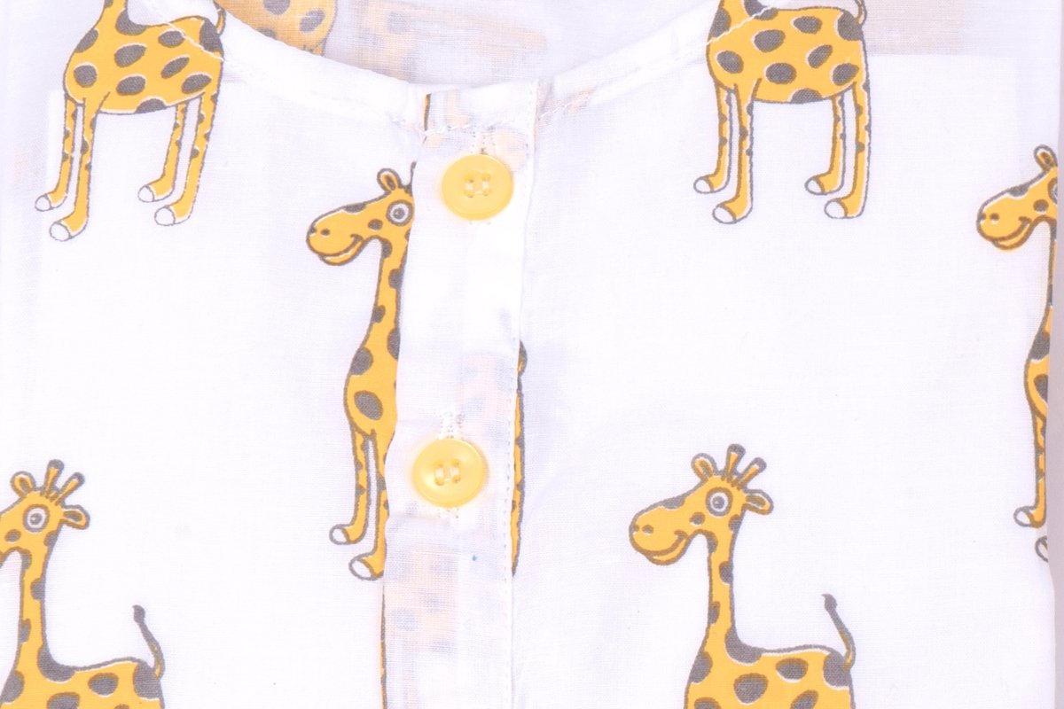The Curious Giraffe - Unisex Kids Cotton Nightwear | Verified Sustainable by Brown Living™