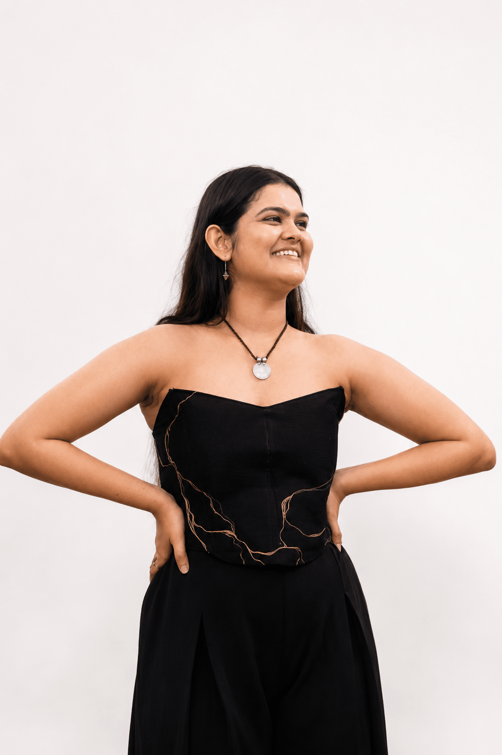The "Geet" Corset | Handcrafted Contemporary Women's Corset Top – Womens Top on Brown Living™. SKU: CO25. Img 5.