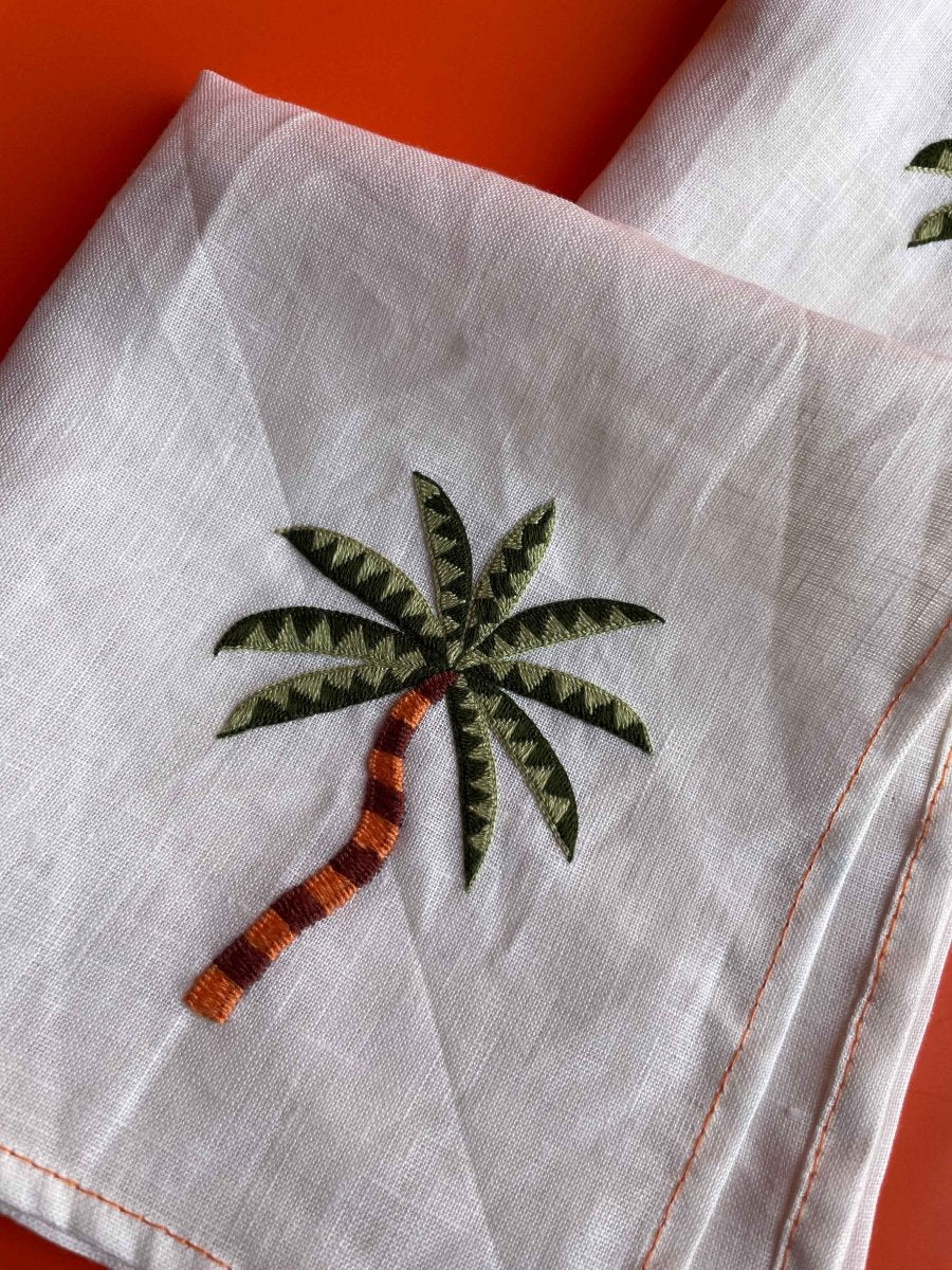 The Greet Sheet - Table Napkin – Table Decor by Rasa Home available on Brown Living™. Sunset Palm - Table Nakin . SKU: TNPT5. Img 8.