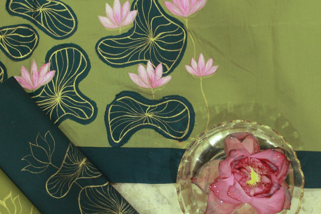 The Kamal Kund Table Runner | Hand Painted Cotton Table Runner – Table Linens on Brown Living™. SKU: TR01. Img 4.