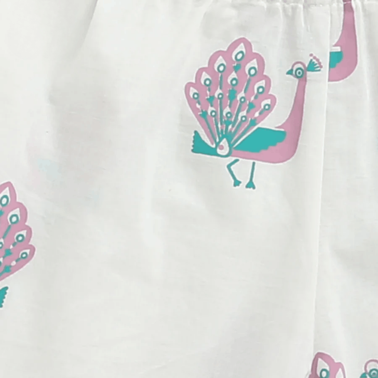 The Magestic Peacock - Unisex Kids Cotton Nightdress – Kids Pajamas on Brown Living™. SKU: MITHNW-095-1. Img 9.